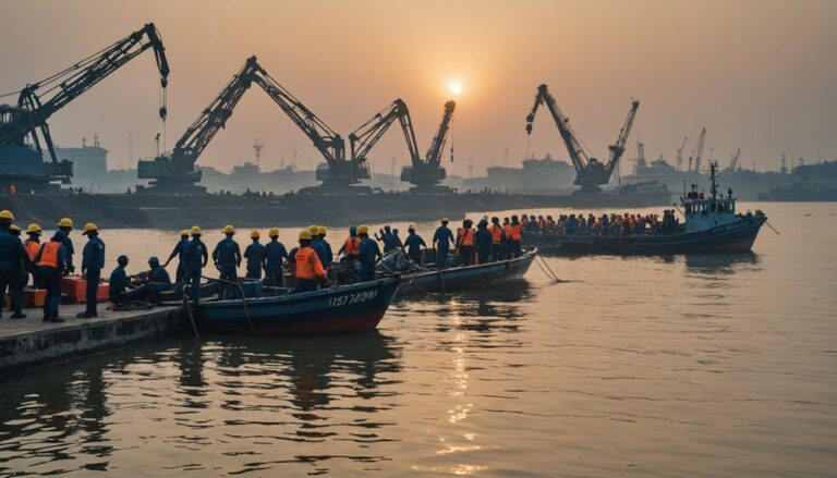 indonesian navy demolishing sea barrier