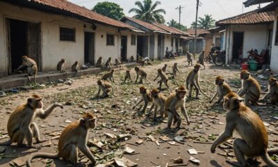 monkeys invade residential area