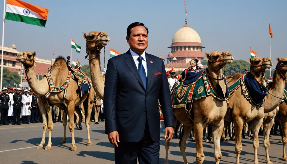 prabowo honored at india parade