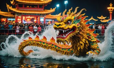 underwater lion dragon dance