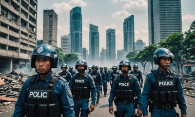 indonesian police secure protests