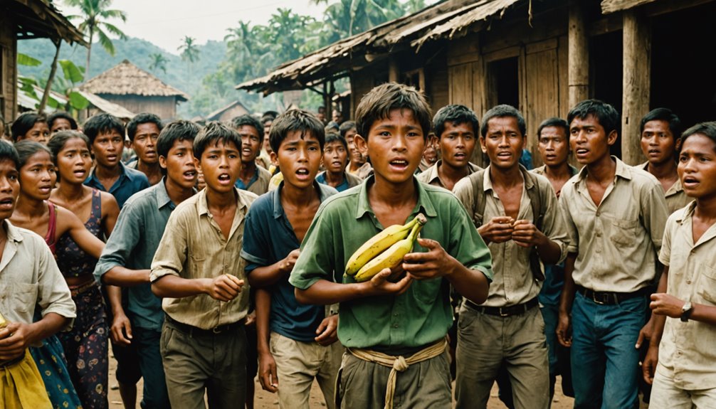 teen steals bananas parade