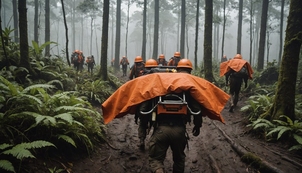 volunteer rescues hiker lawu