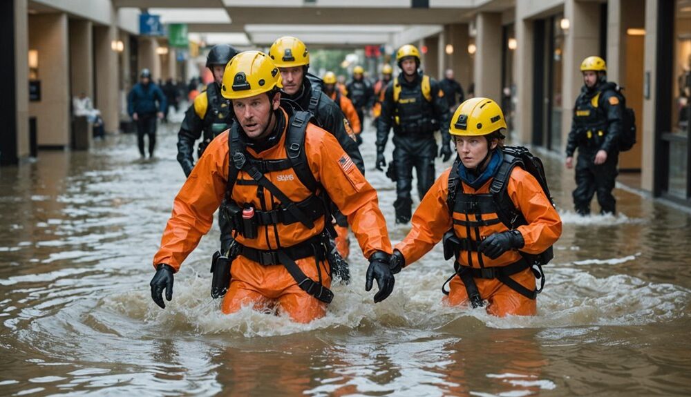 mall evacuation amid flooding