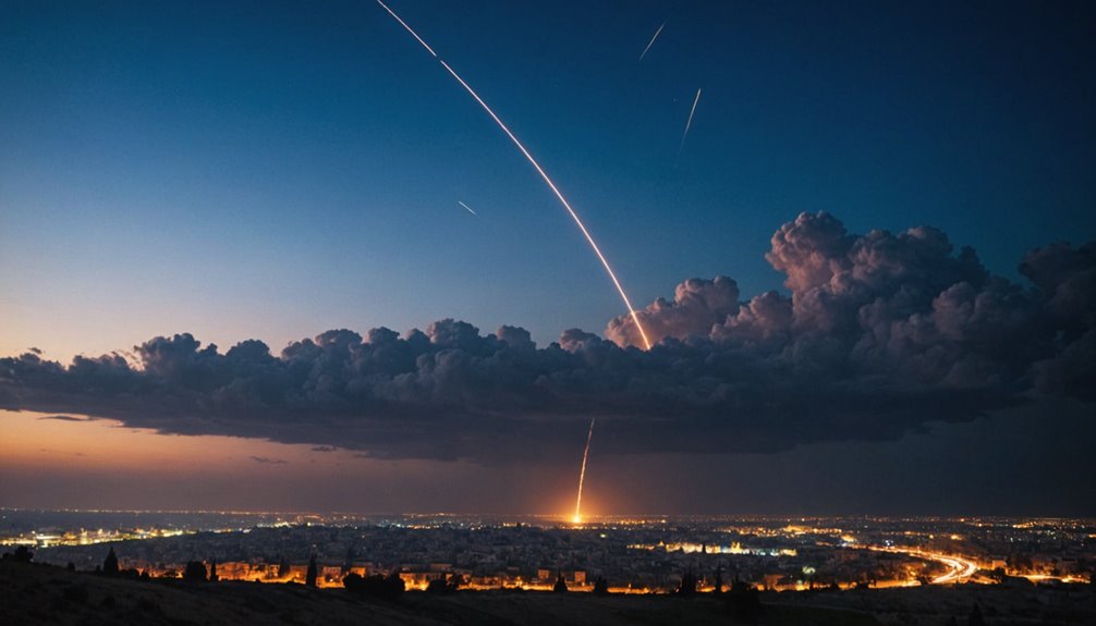langit di atas Israel badai